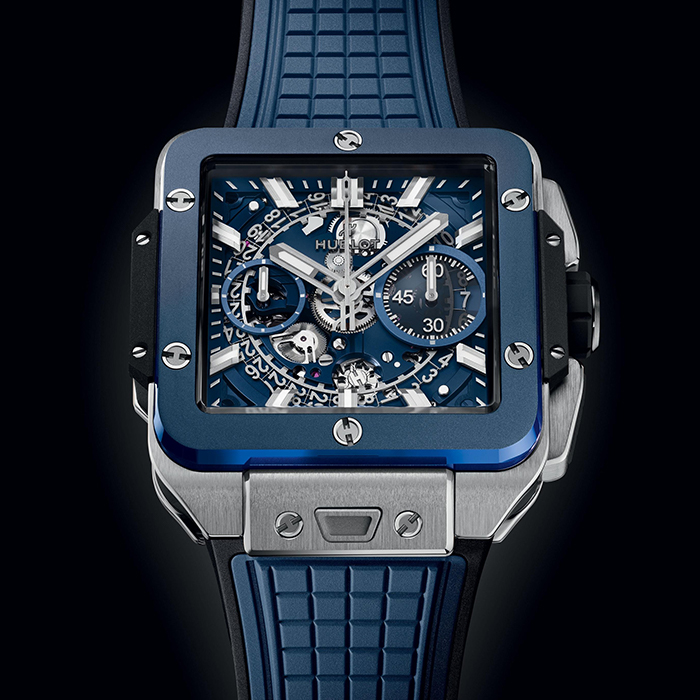 HUBLOT Square Bang Unico Titanium blue ceramic 42mm 821.NL.5170.RX