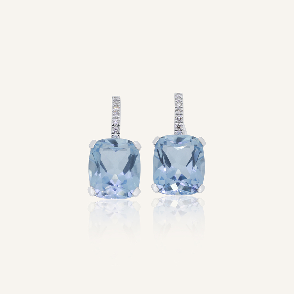 Pendientes LADY Topacio Sky Blue octogonal OB