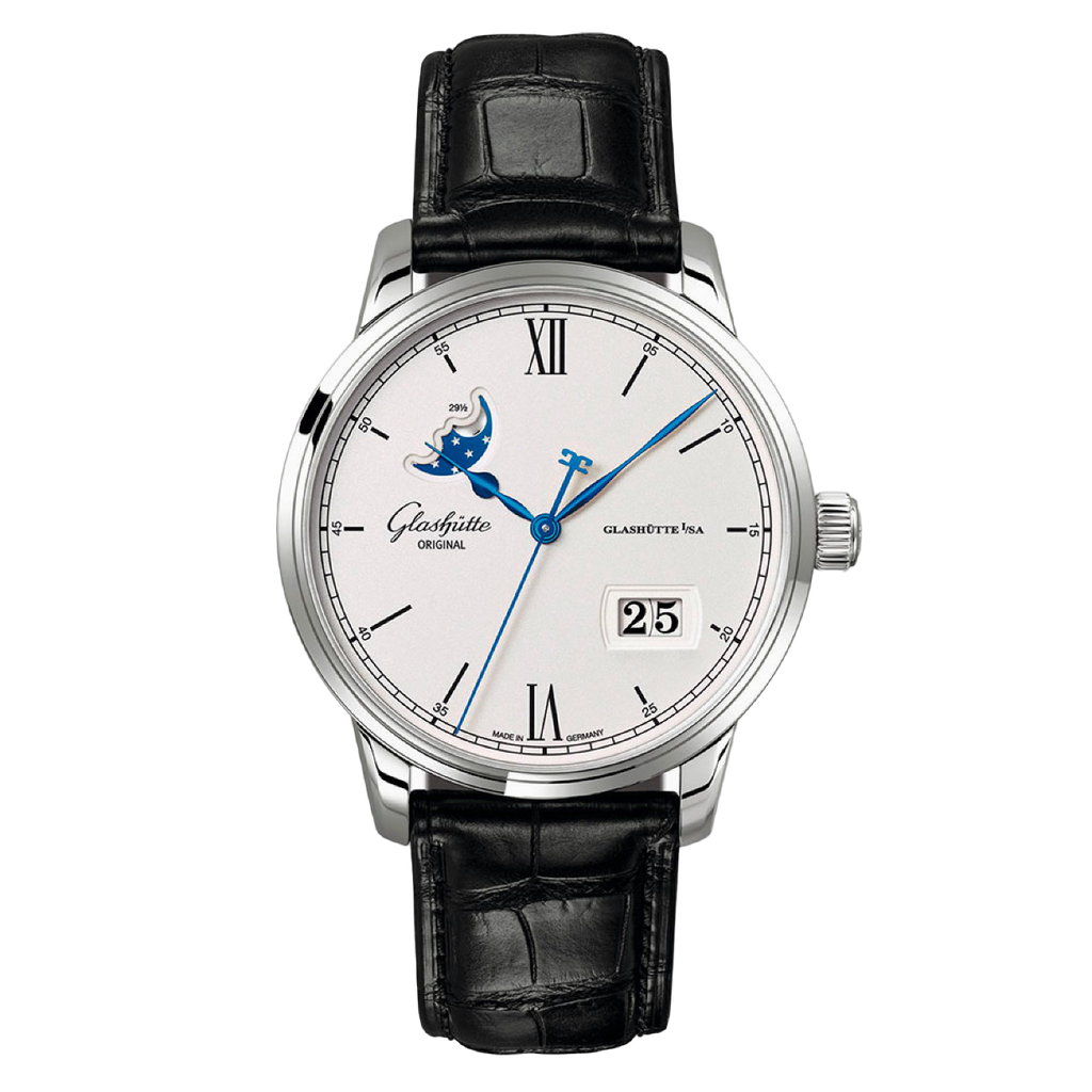 GLASHÜTTE ORIGINAL Senator Excellence Panorama Date Moon Phase Desplegable 40mm Automático 1-36-04-01-02-61