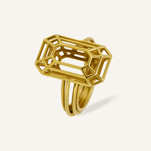 [110S11169] Anillo ORIGAMI talla esmeralda OA