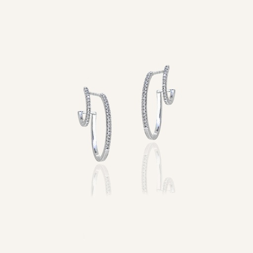 [PENDBRIG2BWG] Pendientes BRIDGE Two argollas brillantes OB