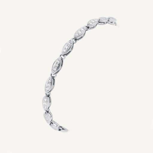 [109S11312WG] Pulsera MARQUISE 1F brillantes OB